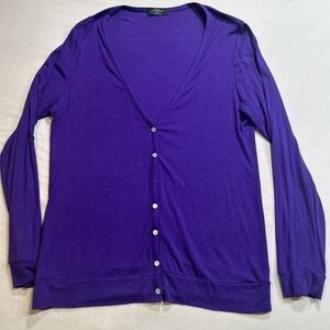 Made By Johnny Women’s XXL Purple Cardigan V-Neck Button Front Made in USA